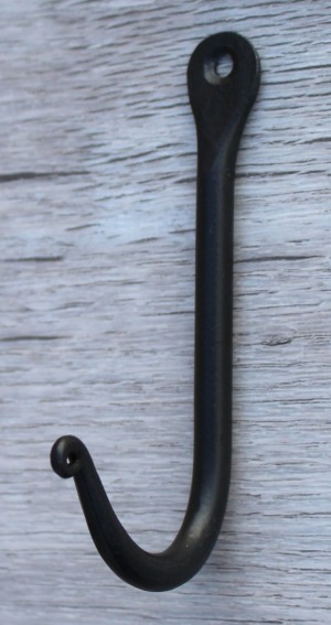 KH197 gebogen kapstokhaak zwart (J-Hook)