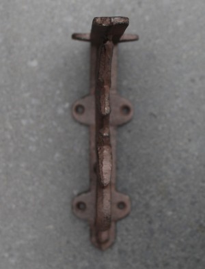 6Y3023 gietijzeren plankdrager blaadjes/lelies 19,5cm donkerbruin
