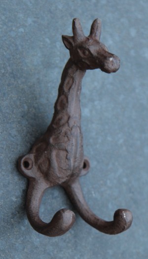 Kapstokhaak Dubbel Giraffe Donkerbruin