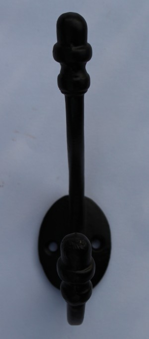KH127 slanke en elegante kapstokhaak gietijzer zwart