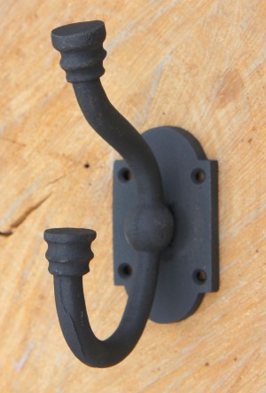 KH135 gietijzeren kapstokhaak mat zwart