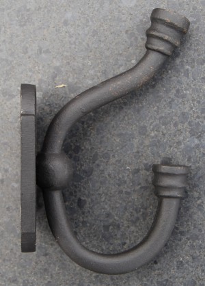 KH135 gietijzeren kapstokhaak mat zwart