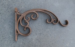 Wandhaak Sierlijk Gietijzer 30cm donkerbruin