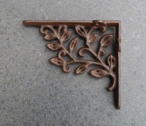Plankdrager, wandhaak gietijzer 13 of 14,5cm bruin