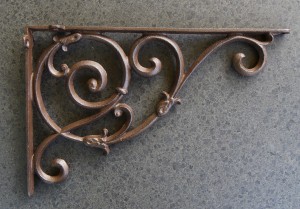 Gietijzeren plankdrager/wandhaak 33,5cm donkerbruin