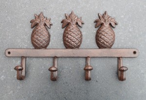 Kapstok Ananas met 4 Haken Donkerbruin