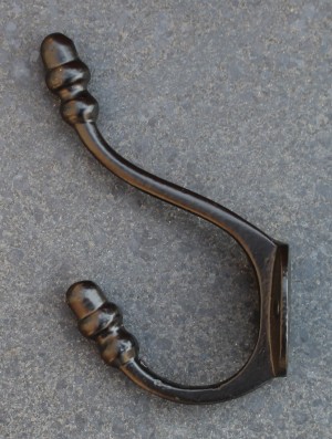 KH127 elegante gietijzeren kapstokhaak dubbel zwart