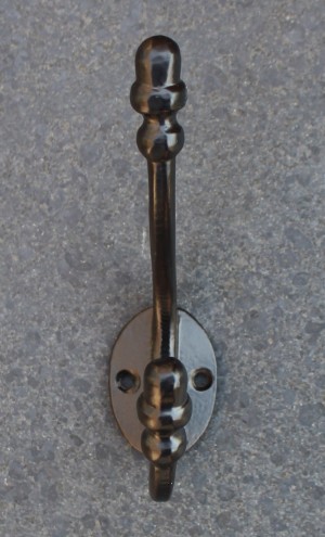 KH127 elegante gietijzeren kapstokhaak dubbel zwart